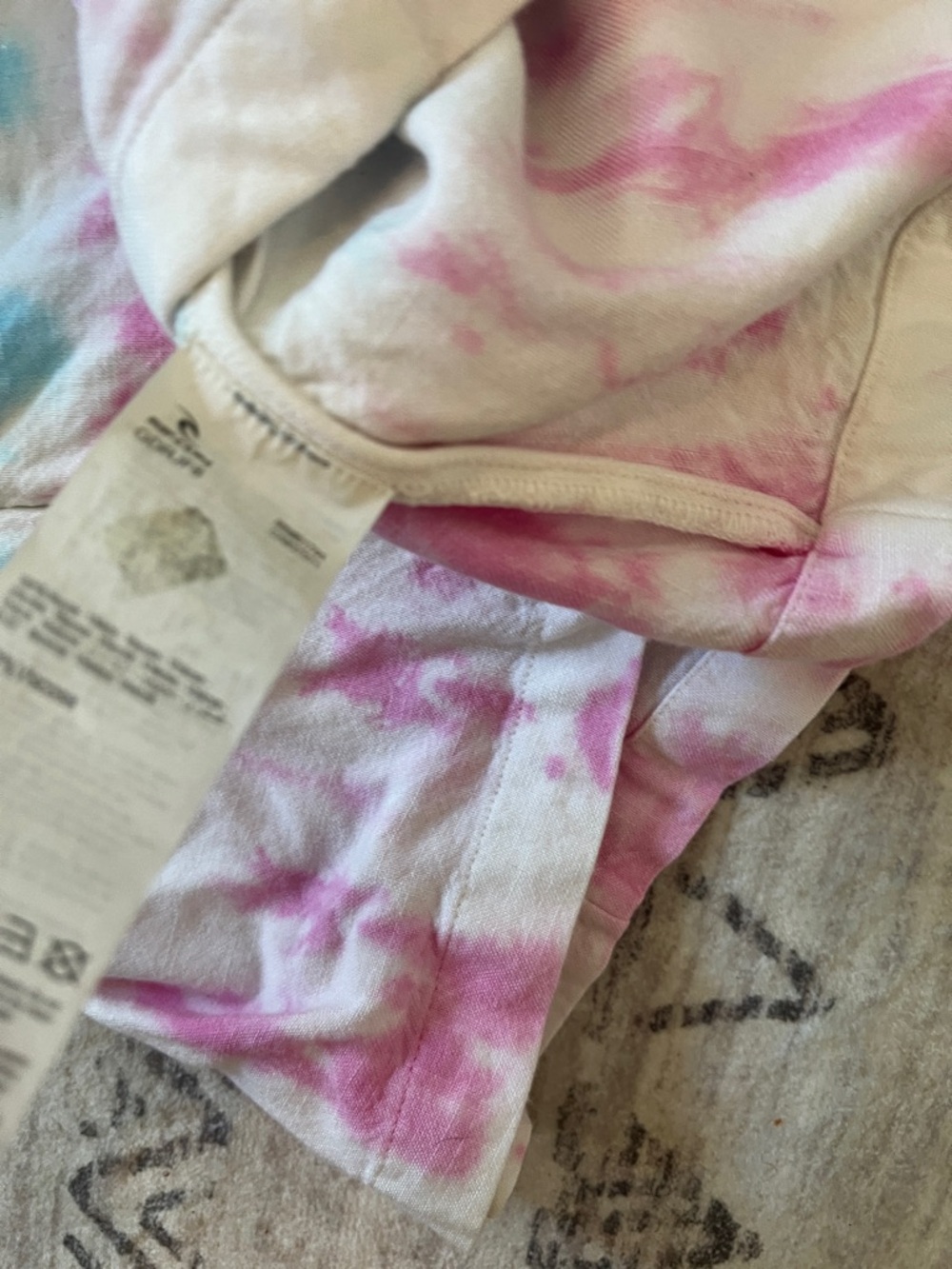 Rip Curl Pastel Tie-Dye Button-Front Spaghetti Strap Coverup - Pink/White/Blue - Picture 7 of 7